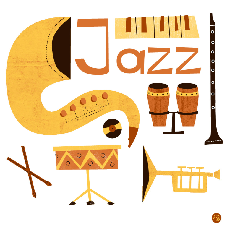 vintage jazz illustration