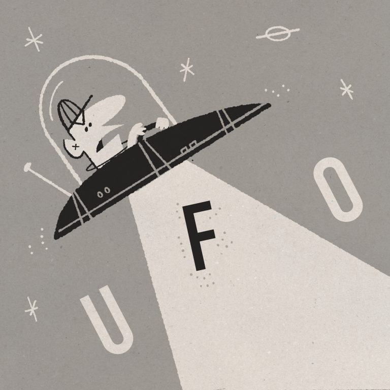 vintage ufo illustration