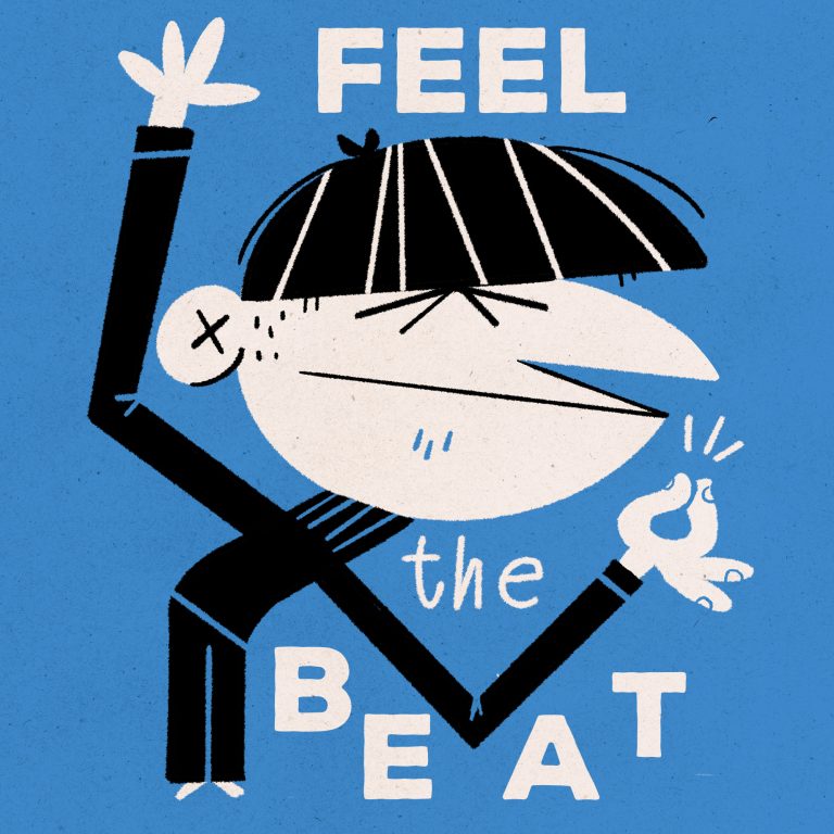 Feel the Beat – Retro Jazz Music Illustration