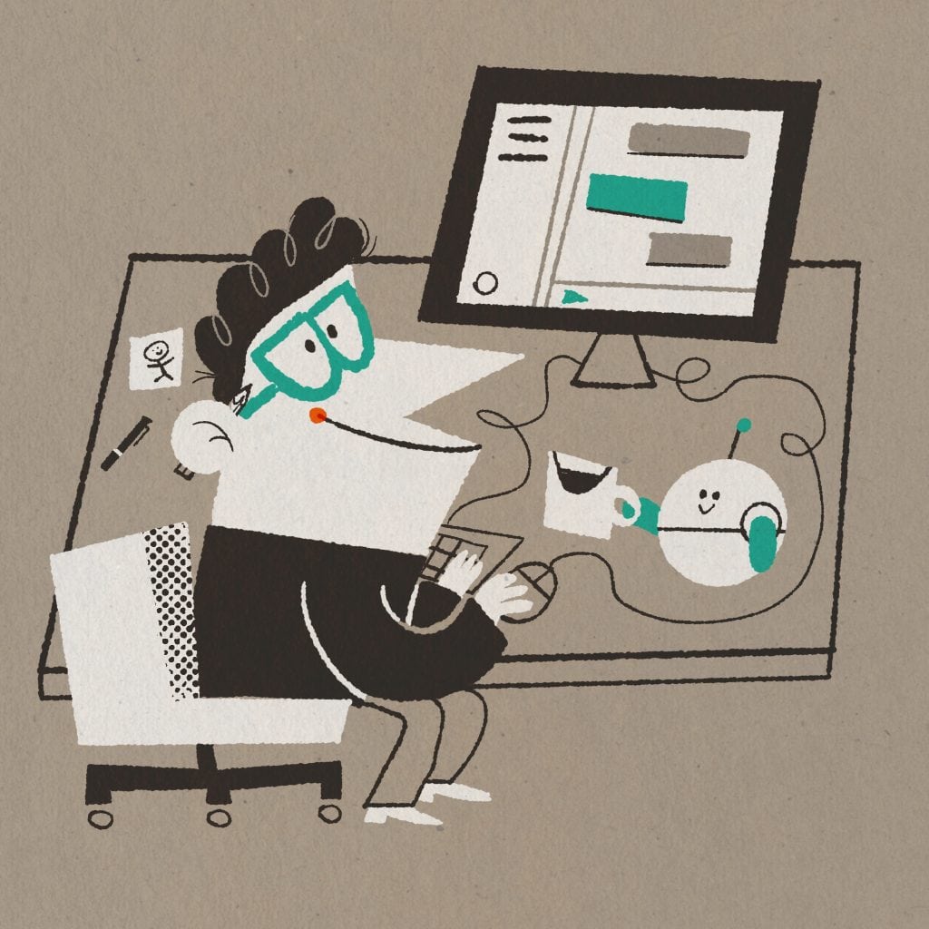 AI tools used in an illustrator’s studio